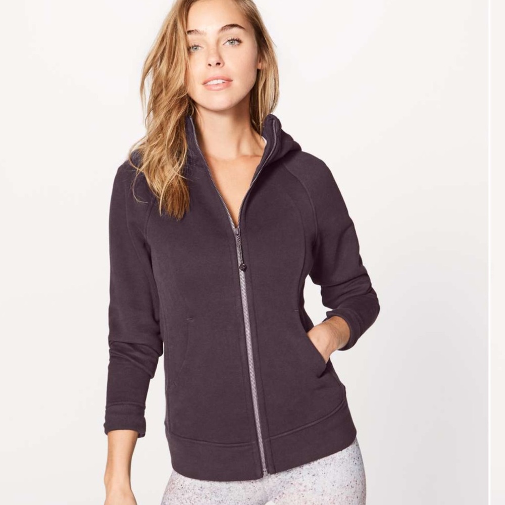 Lululemon Scuba Hoodie Light Cotton Fleece Zip Sweatshirt 6 Purple Pelt